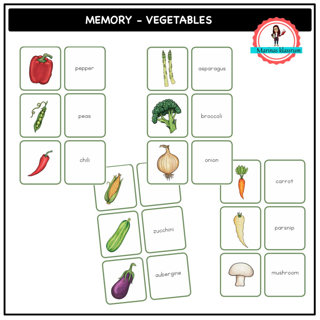 English memory – vegetables