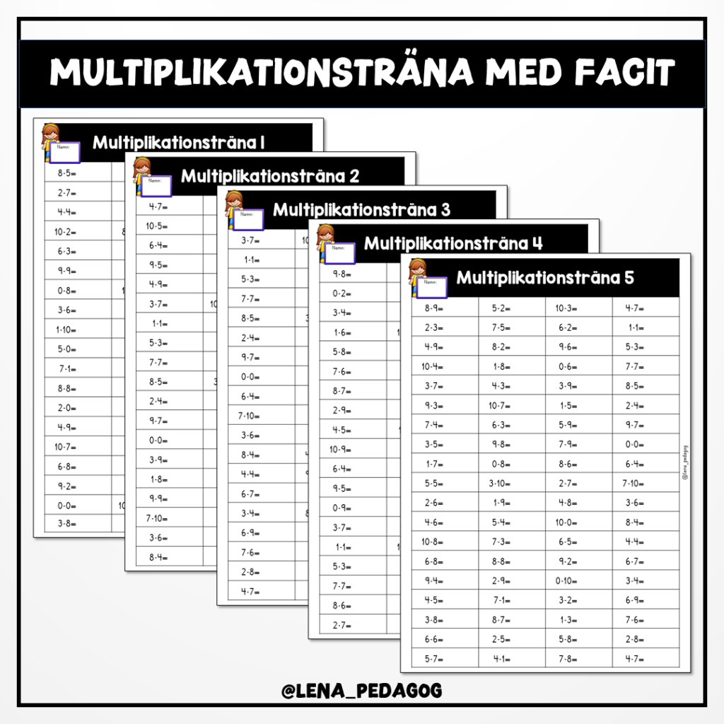 Multiplikationsträna med facit