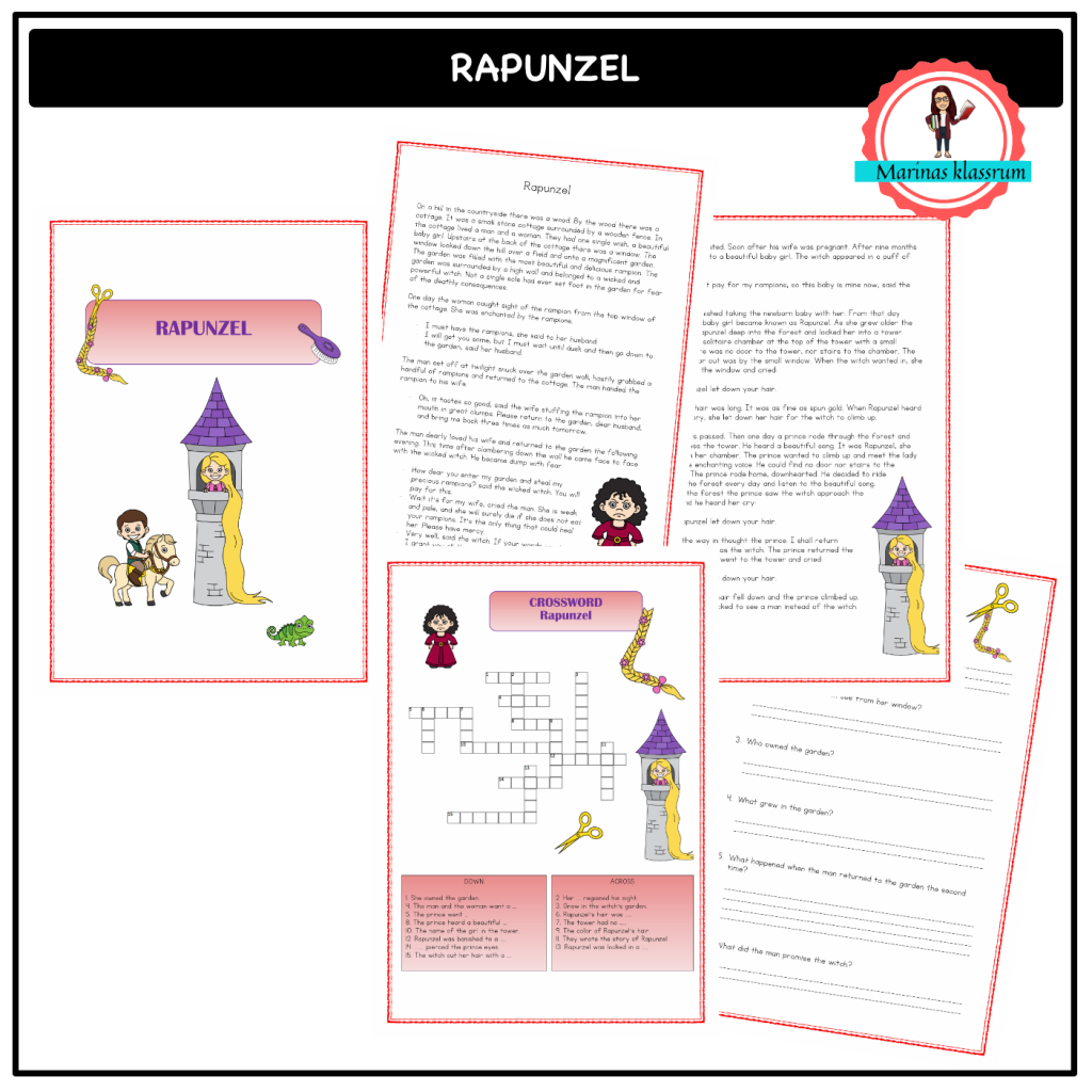 Rapunzel – worksheets to a classic story