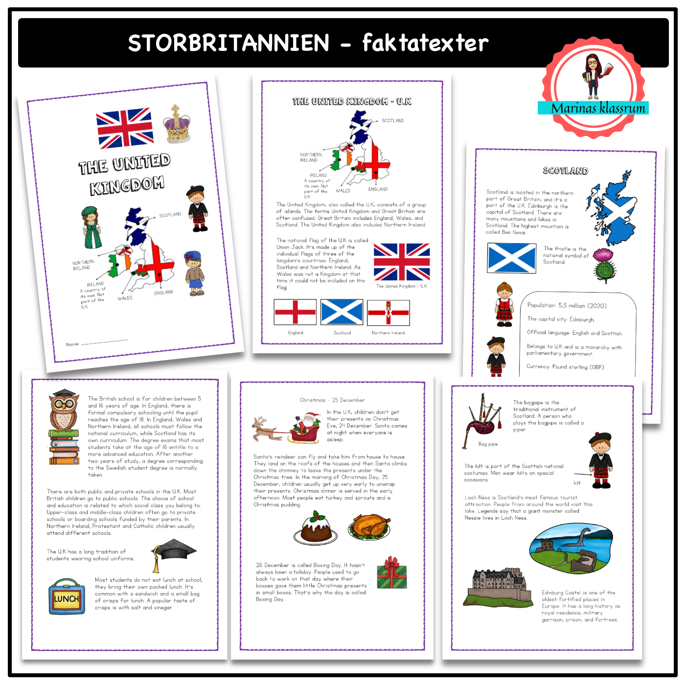 Storbritannien - faktatext engelsk text