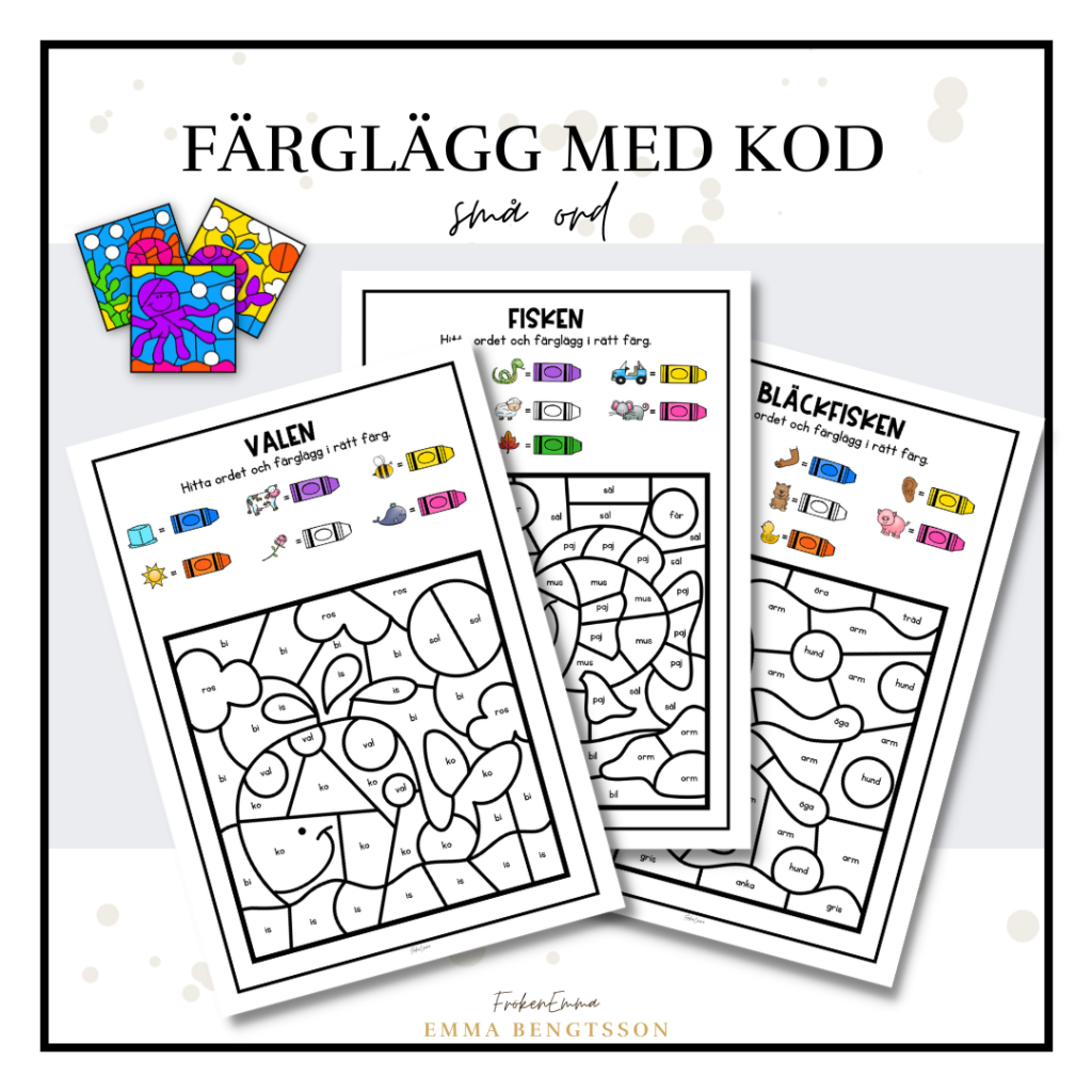 Färglägg med kod – små ord