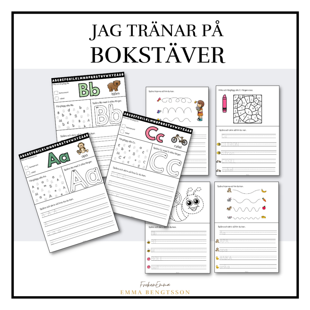 Jag tränar på bokstäver