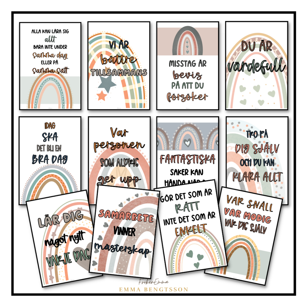 Peppande posters regnbågstema