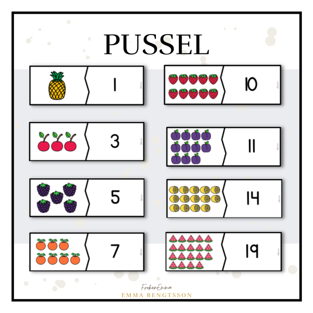 Pussel antal med tal 0-20