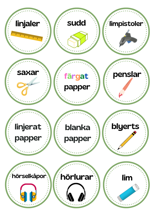 Etiketter- gröna