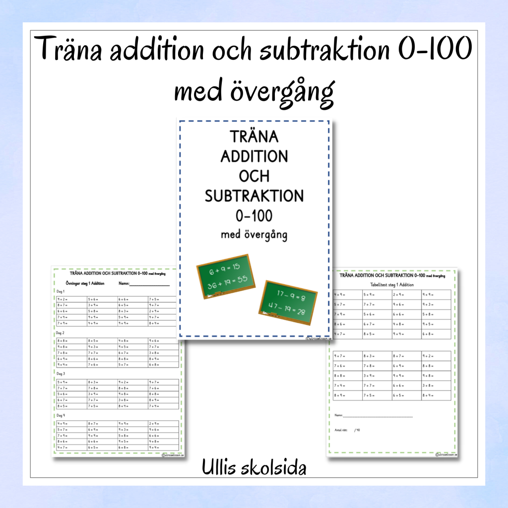 Träna addition och subtraktion 0-100 med tiotalsövergång
