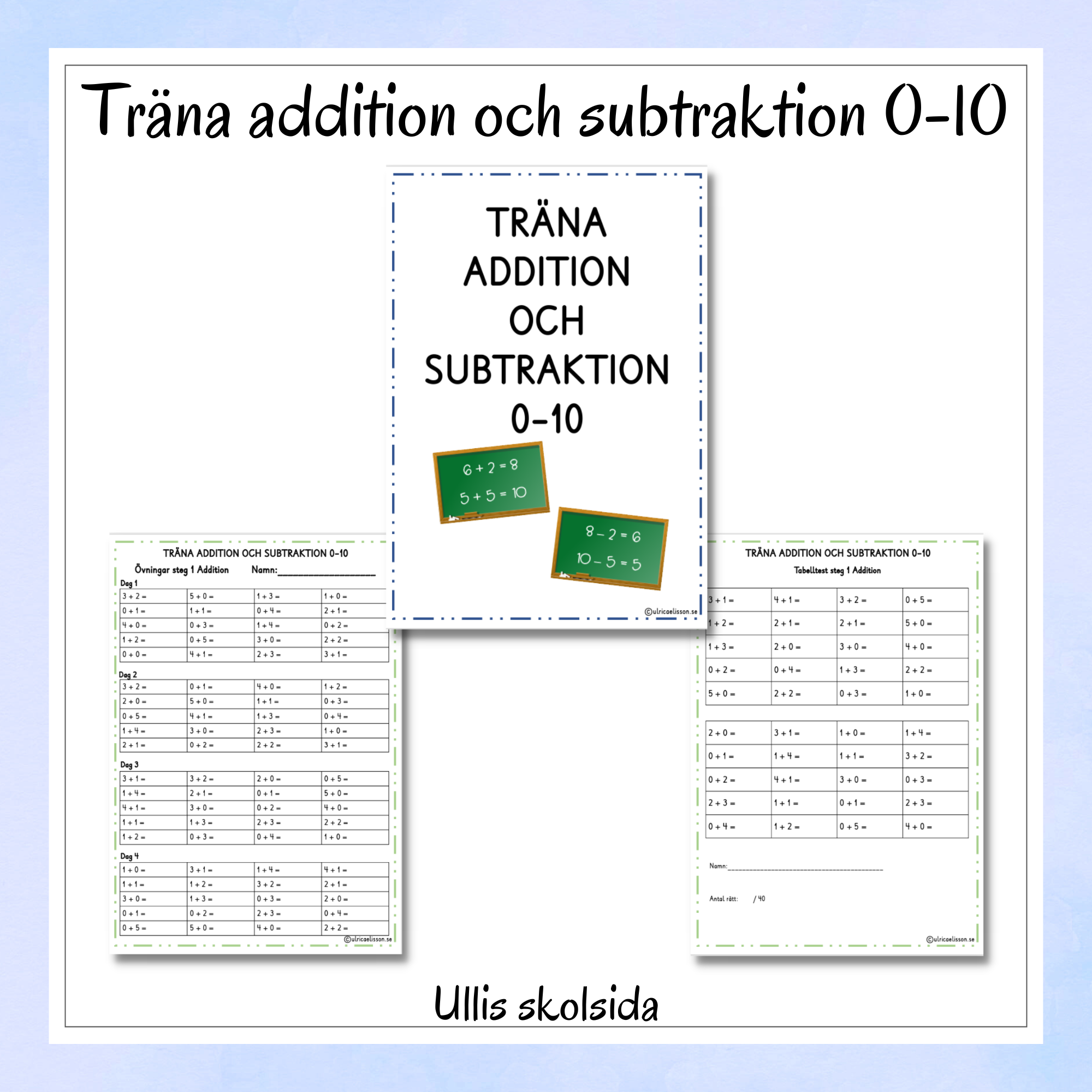 Träna addition och subtraktion 0-10