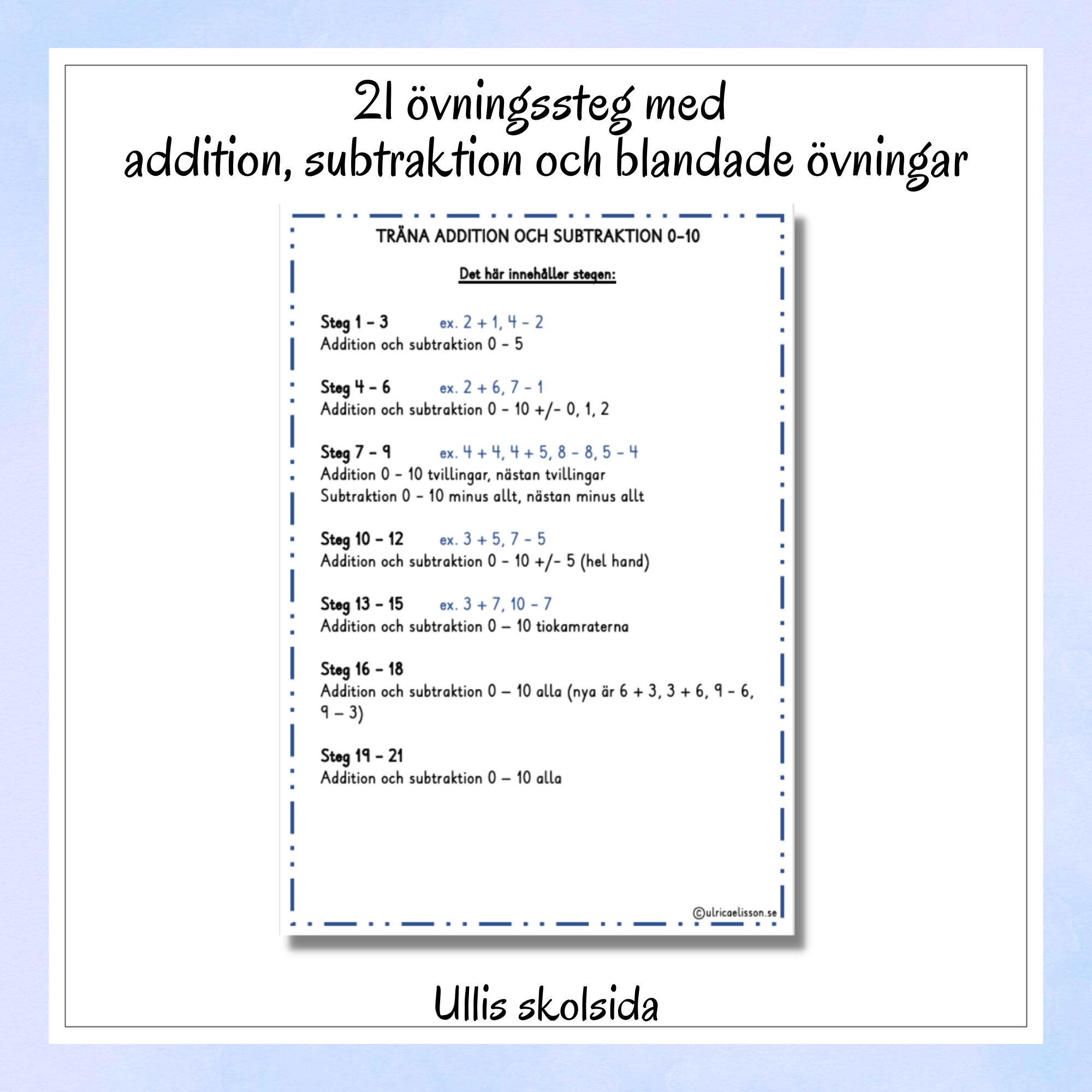 Träna addition och subtraktion 0-10