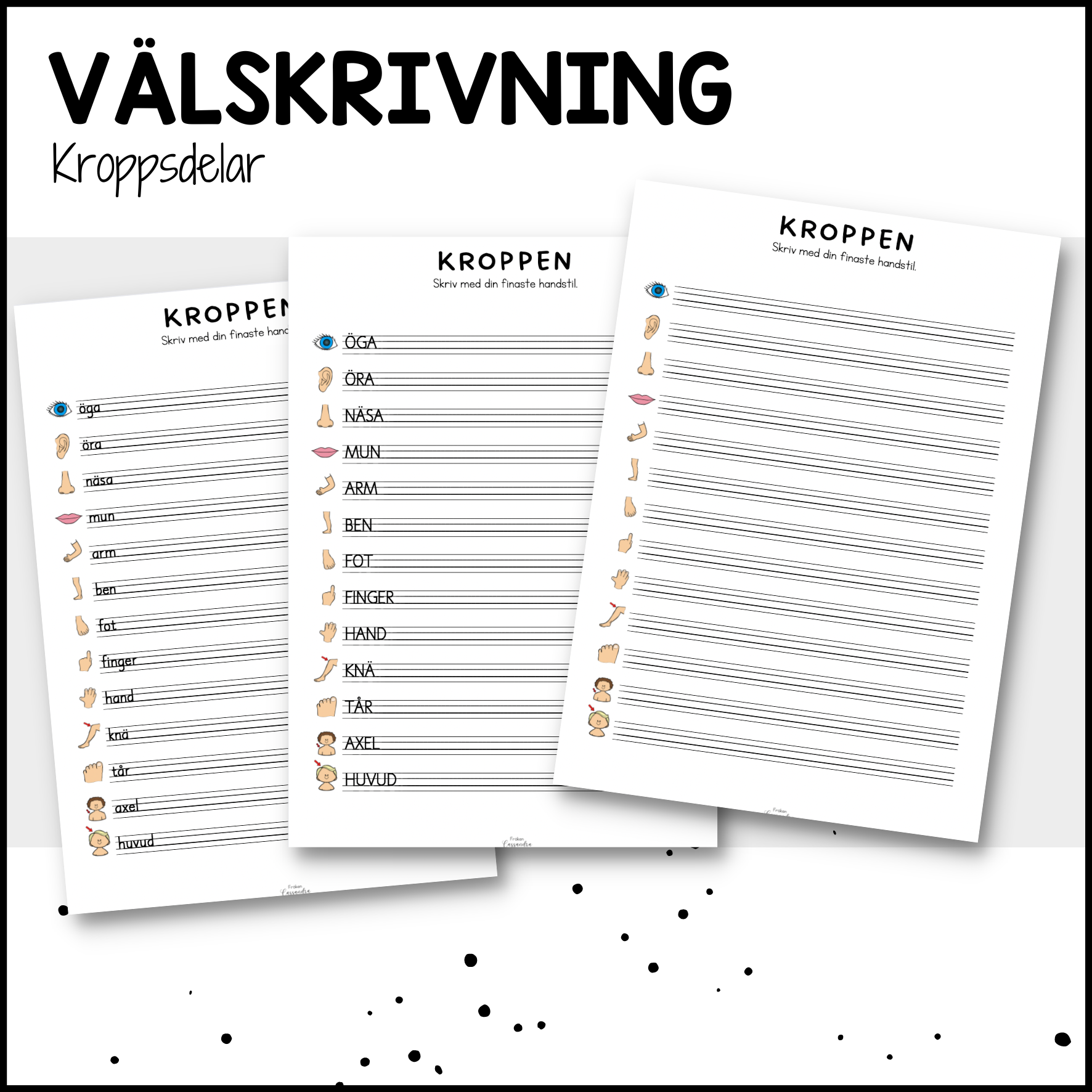 Välskrivning: kroppsdelar
