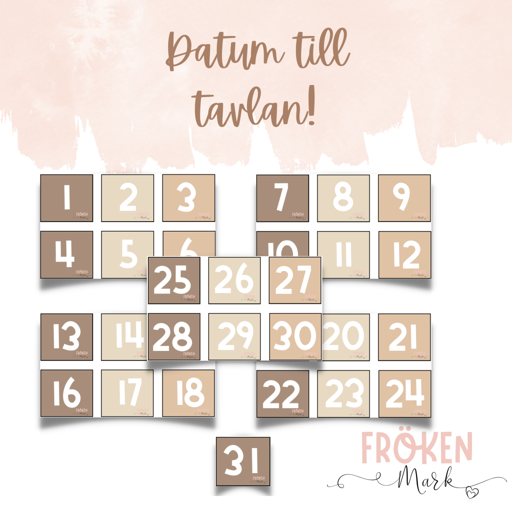 Datum till tavlan (Jordiga toner)