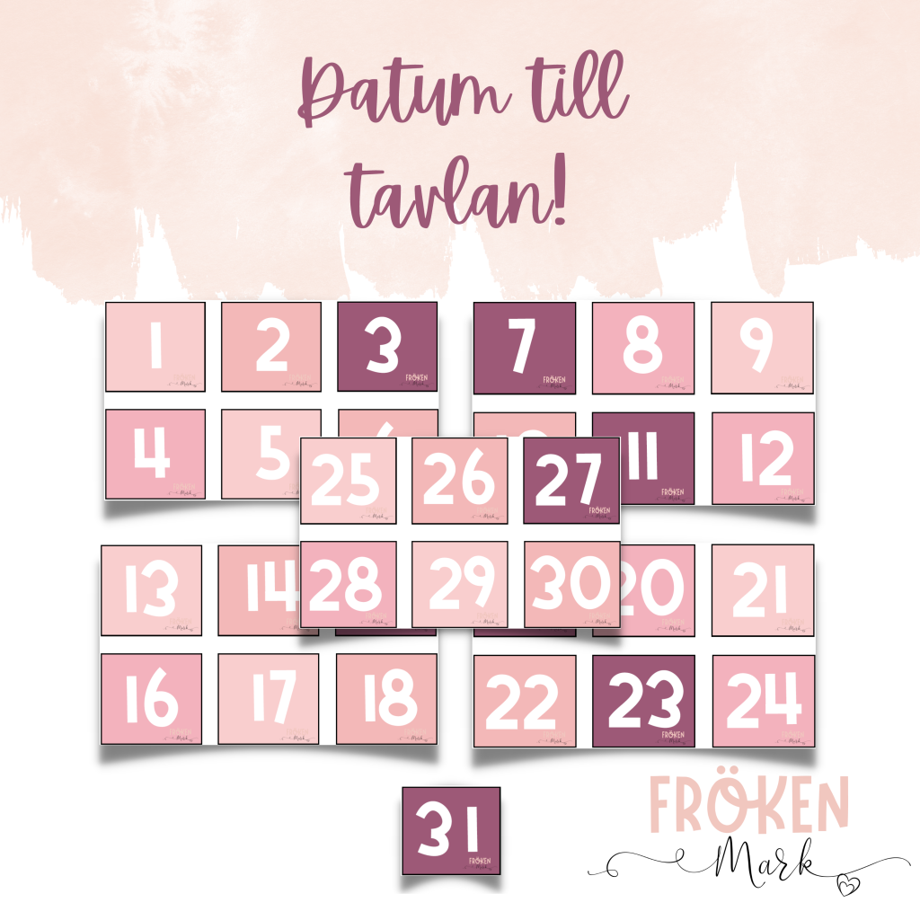 Datum till tavlan (Rosa och lila toner)