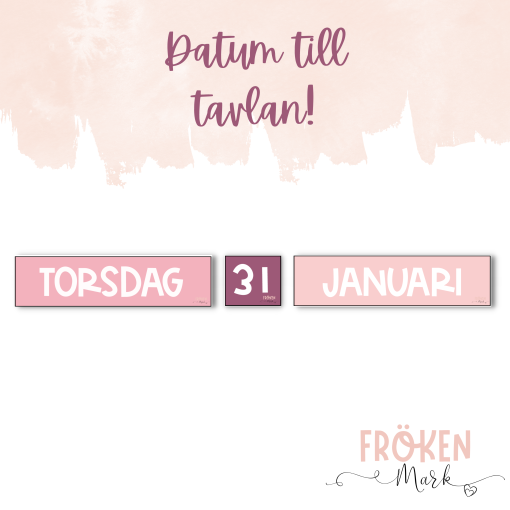 Datum till tavlan (Rosa och lila toner)