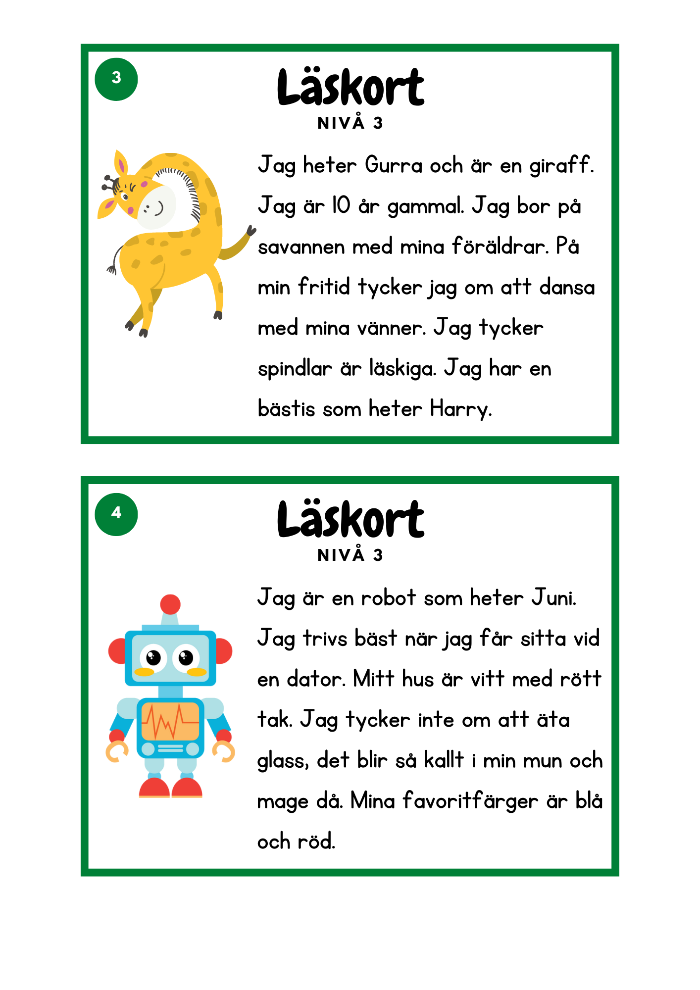Läskort