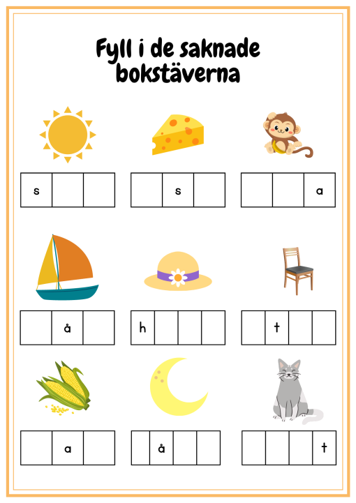 Häfte - träna på bokstäver, läsa, skriva