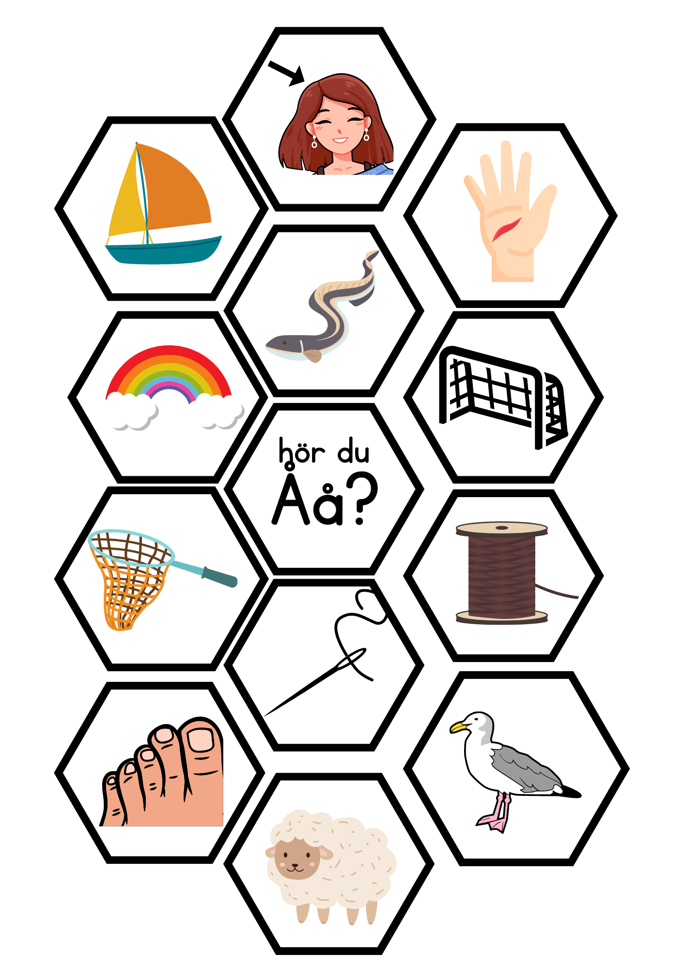 Pussel bokstavsljud- bokstäverna AOUÅ