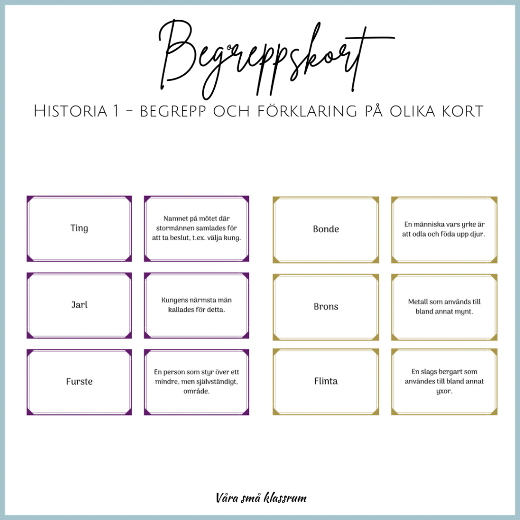 Begreppskort – Historia 1