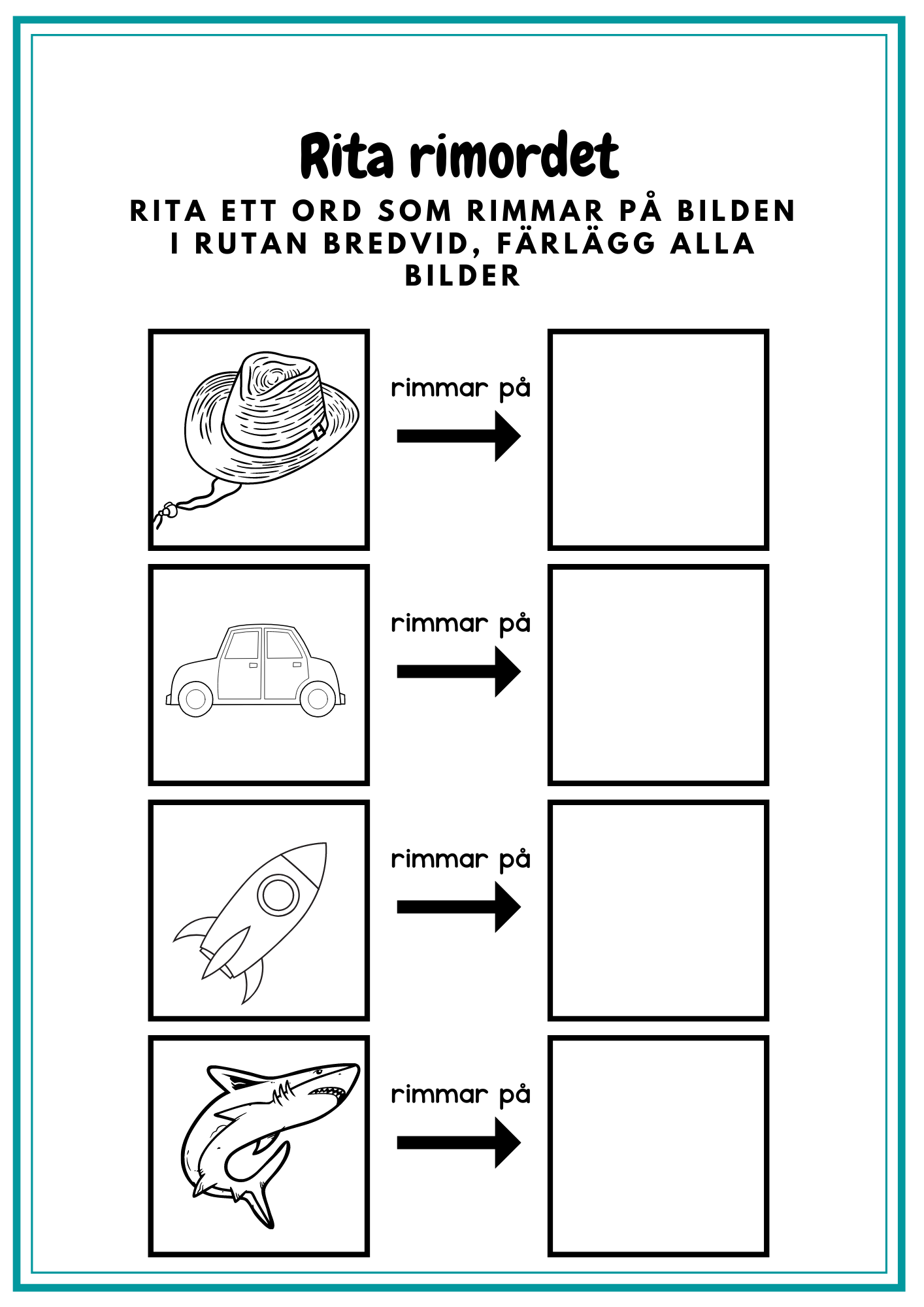 Häfte- träna på rimord