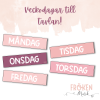 Veckodagar till tavlan (Rosa och lila toner)