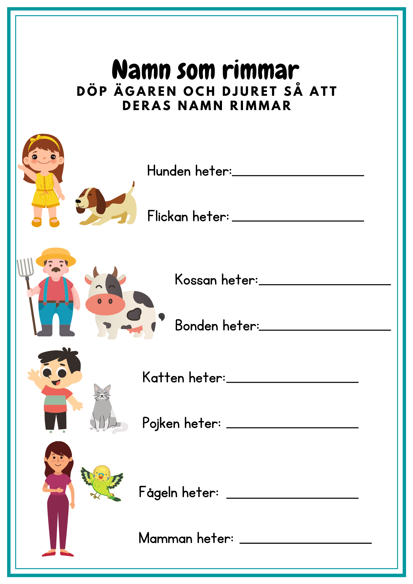 Häfte- träna på rimord