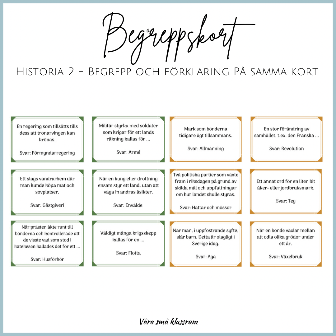 Begreppskort - Historia 2