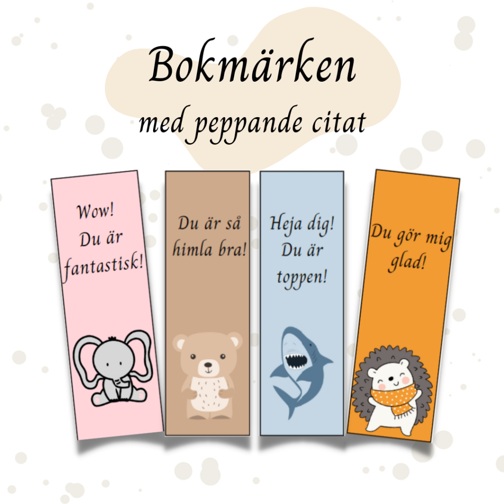 Bokmärken med peppande citat