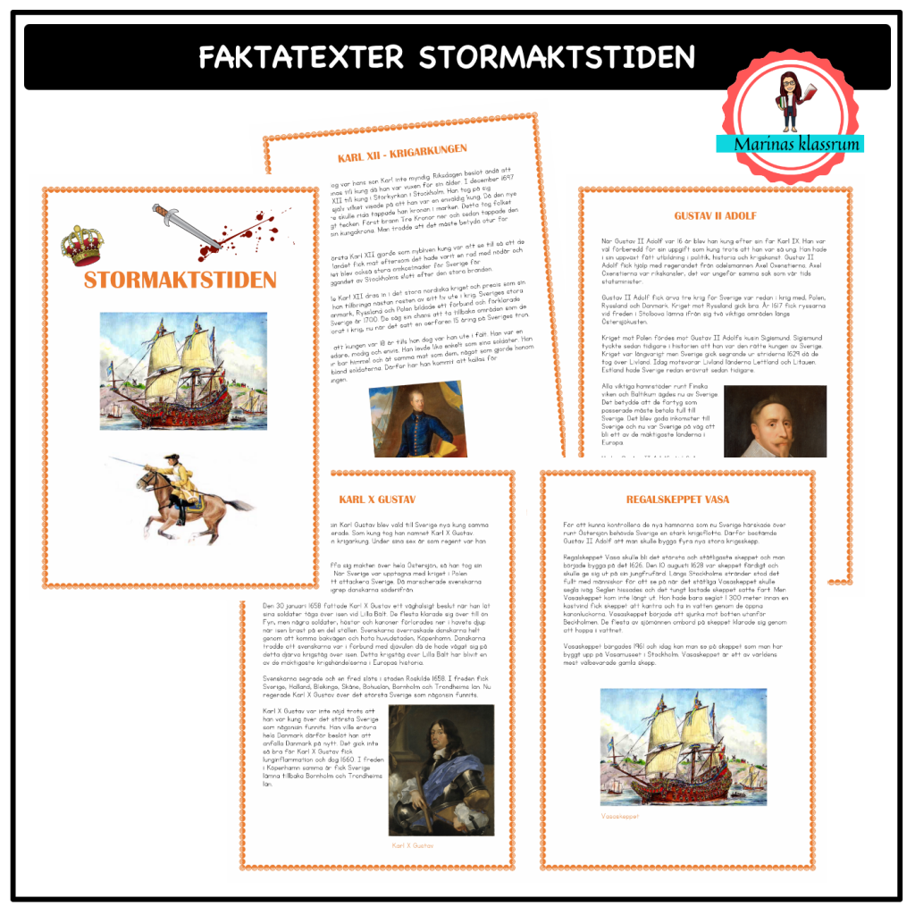 Faktatexter om stormaktstiden