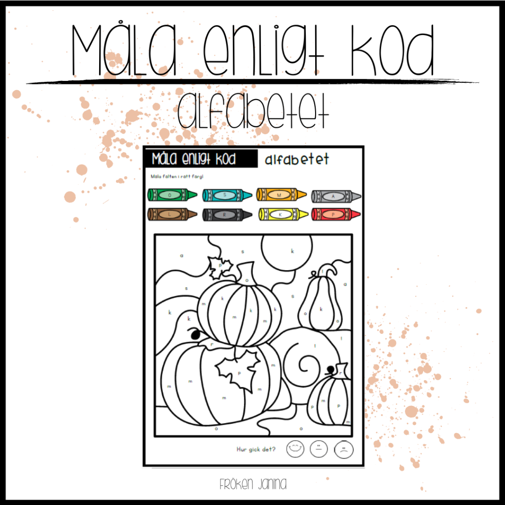 Måla enligt kod: alfabetet (höst)