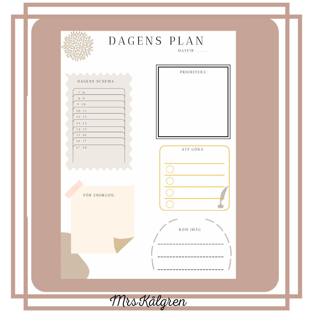 Dagsschema - Lärare