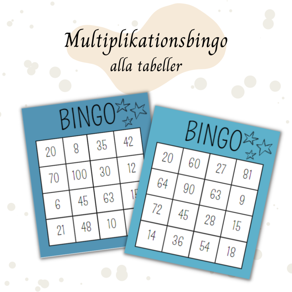 Multiplikationsbingo med alla tabeller