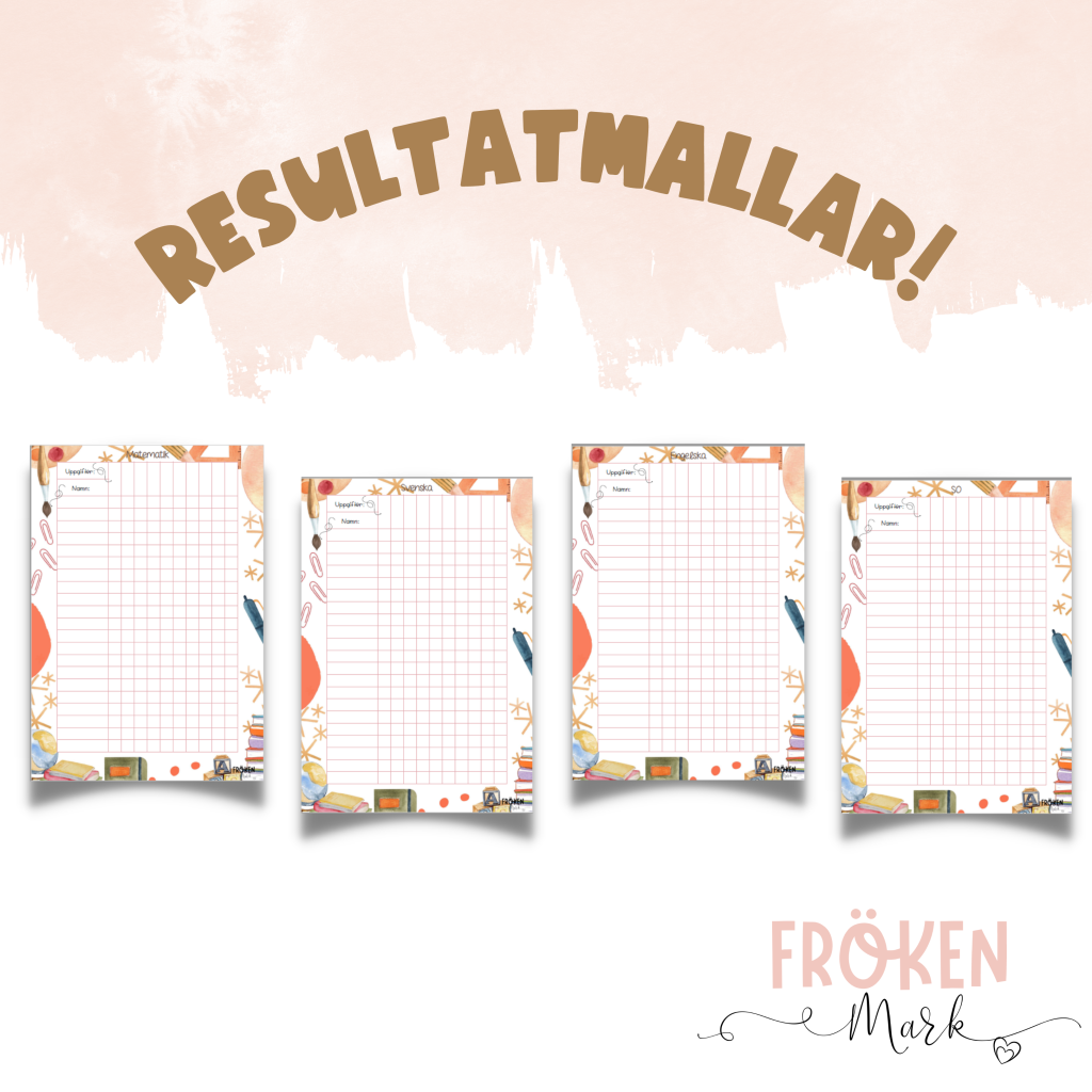 Resultatmallar – Alla ämnen i grundskolan (Tema 2)