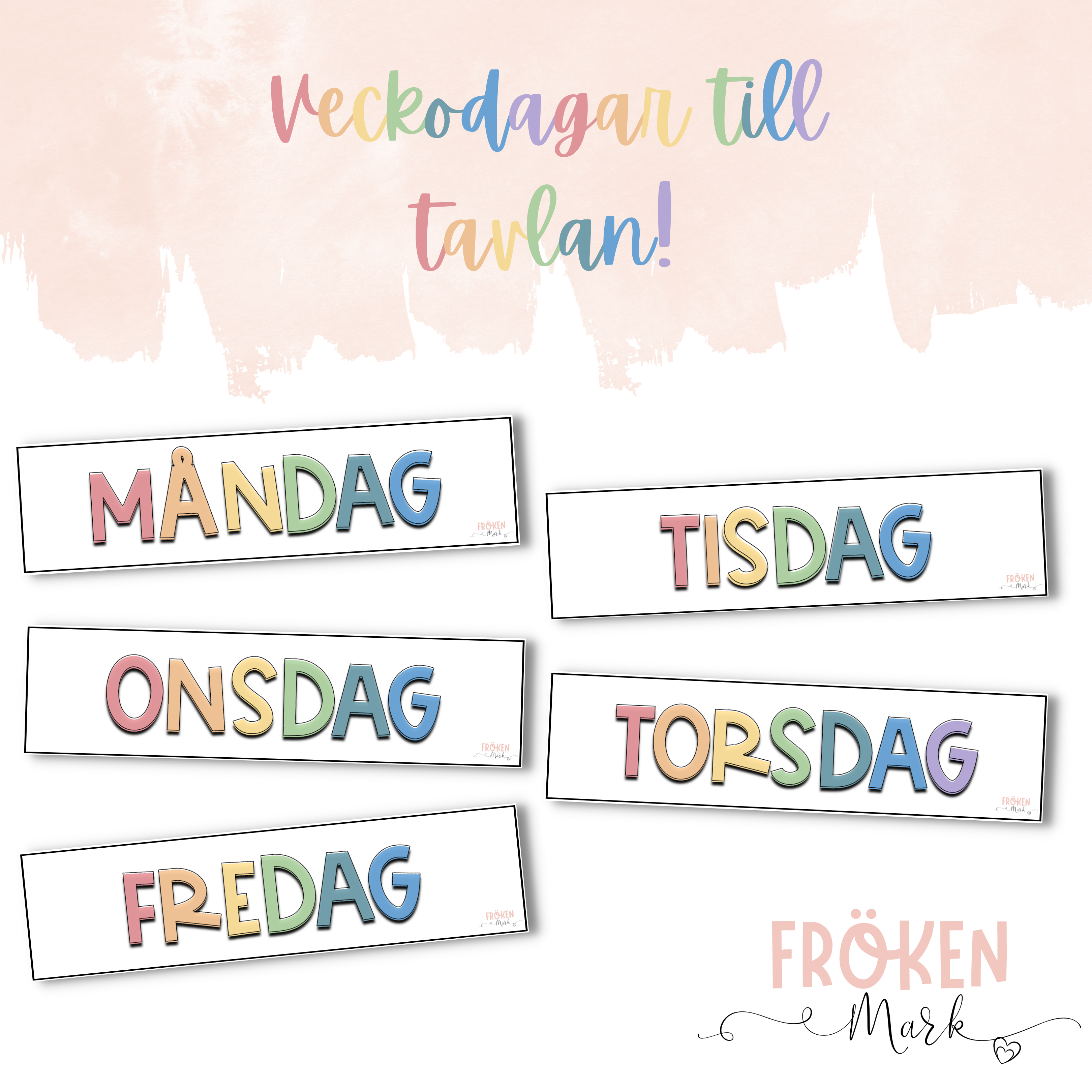 Veckodagar till tavlan (Pastell)