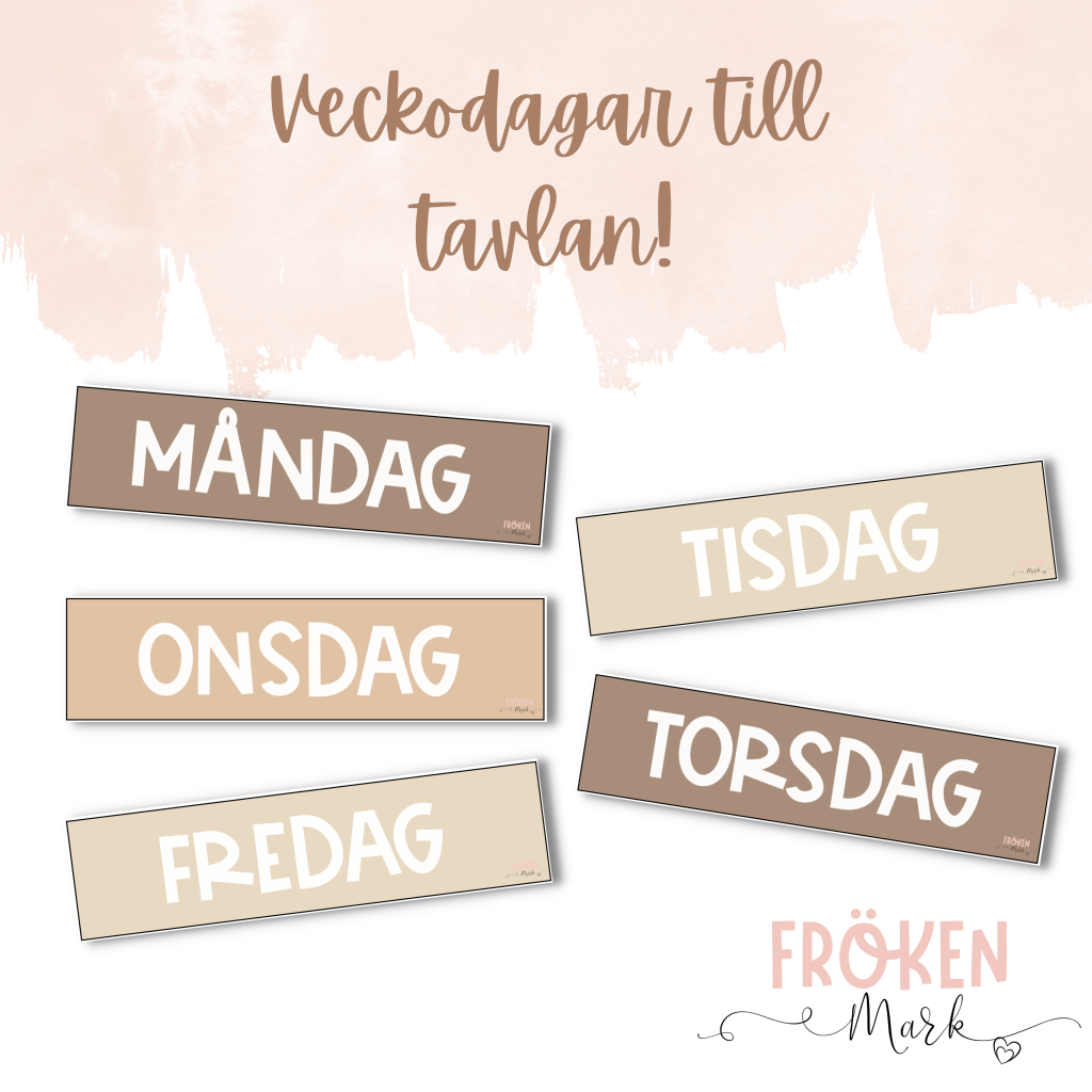 Veckodagar till tavlan (Jordiga toner)