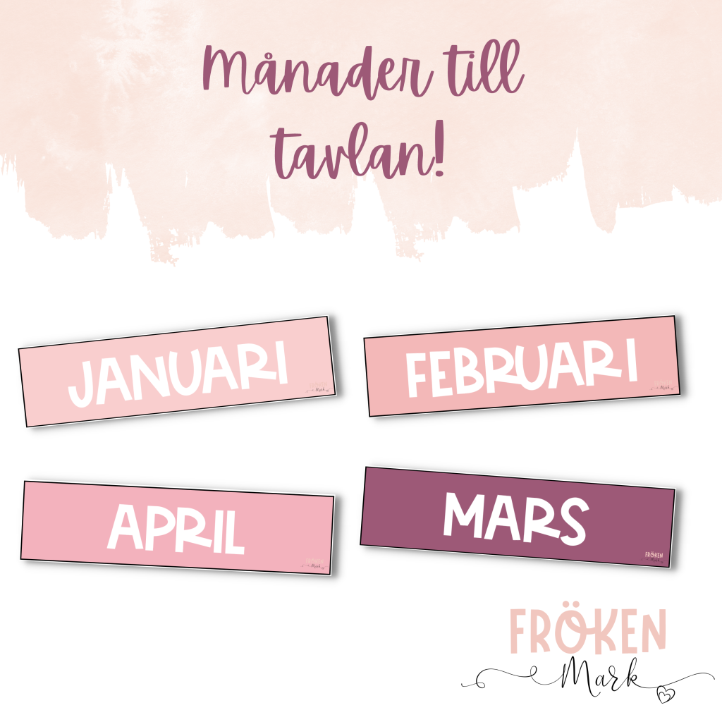Månader till tavlan (Rosa och lila toner)