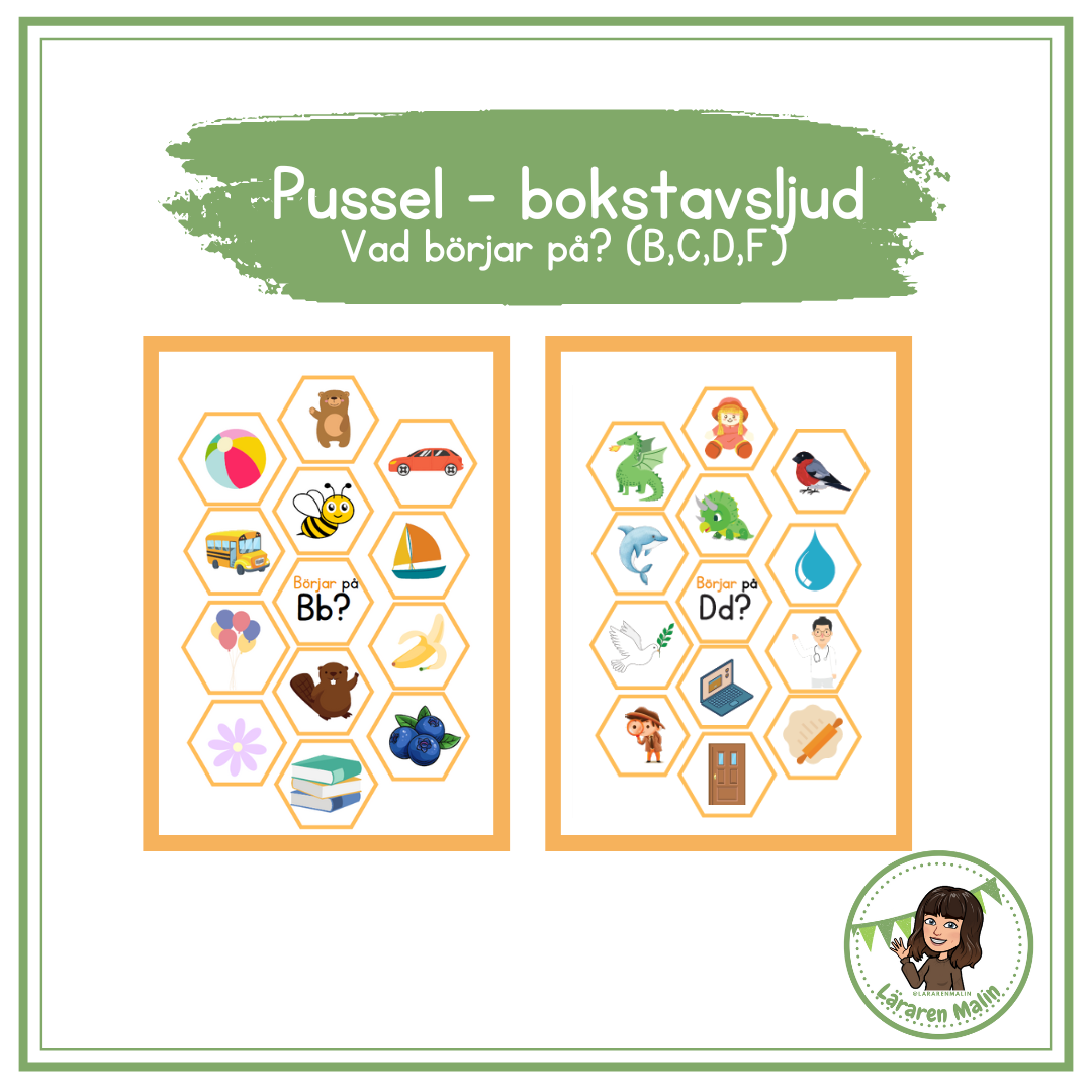 Pussel- börjar på (bokstäverna B,C,D,F)