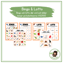 Lässpel- Bingo & Lotto med bokstäverna VXZÅÄÖ