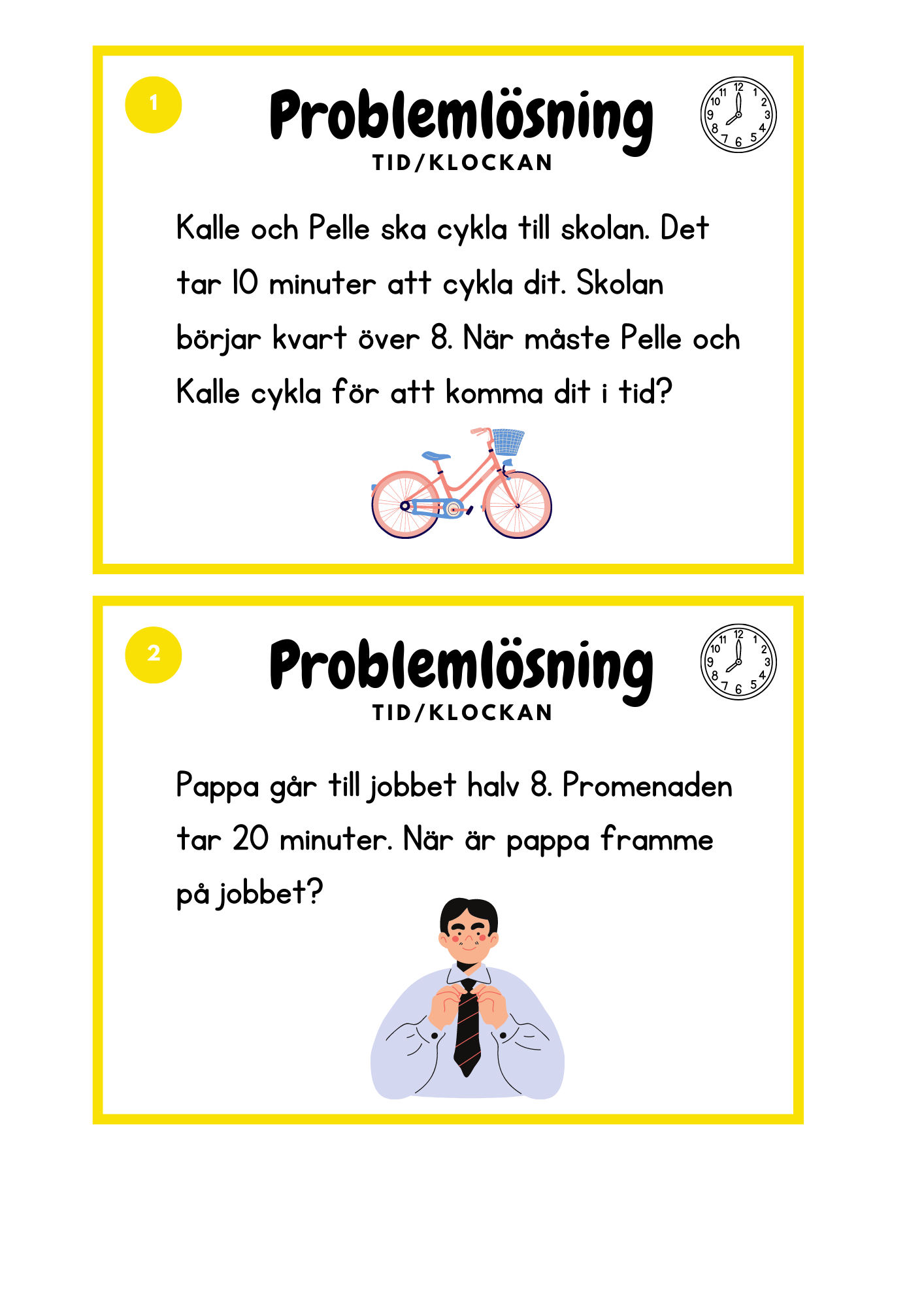 Problemlösning tid/klockan