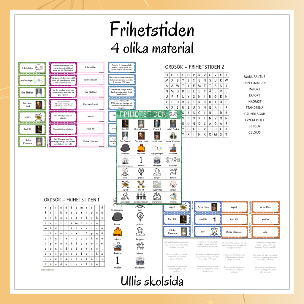 Frihetstiden paket med material