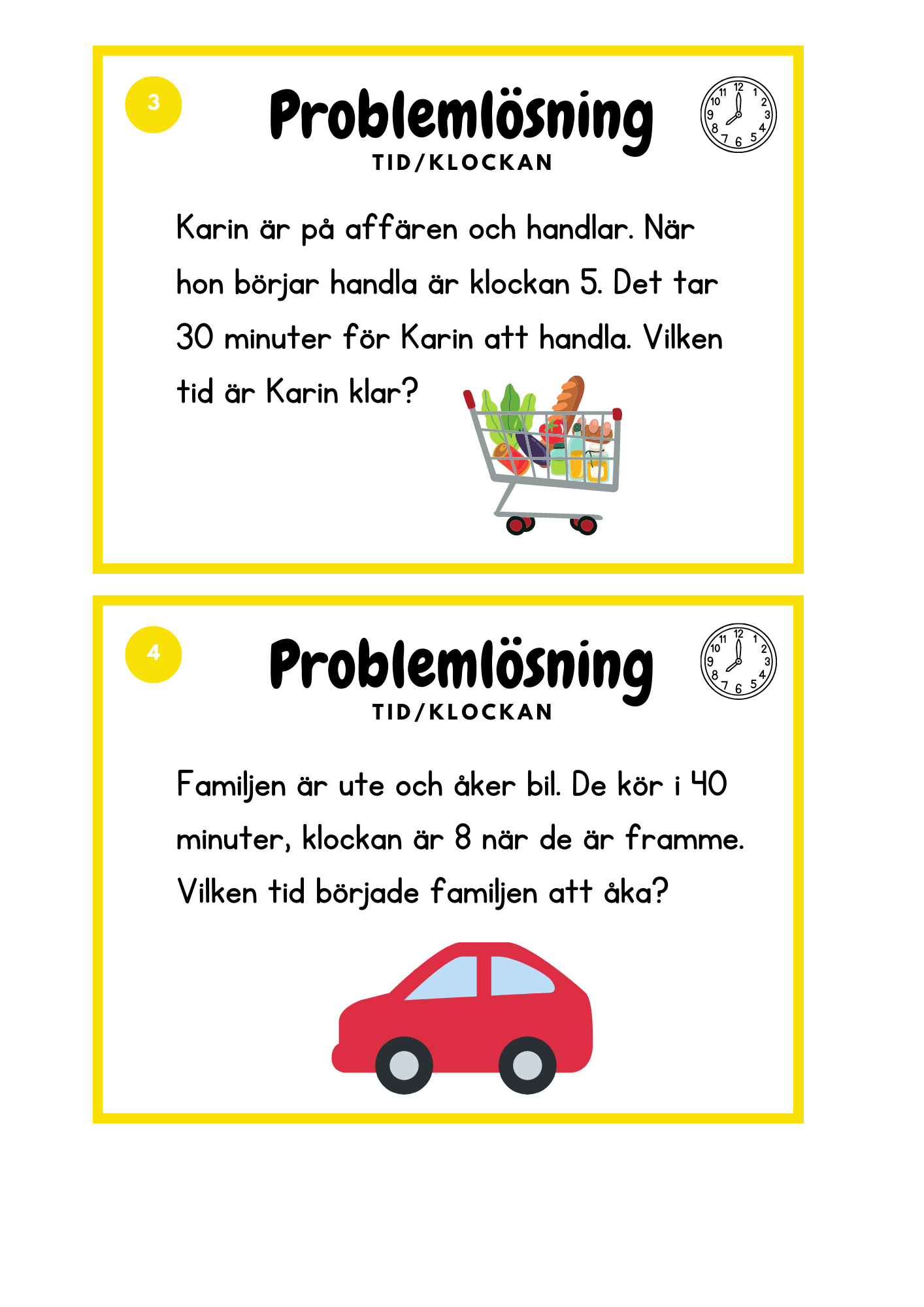 Problemlösning tid/klockan