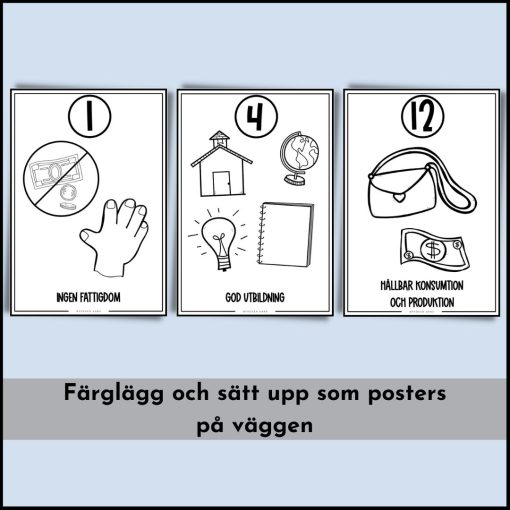 FN:s globala mål: Posters / Arbetshäfte i tre nivåer