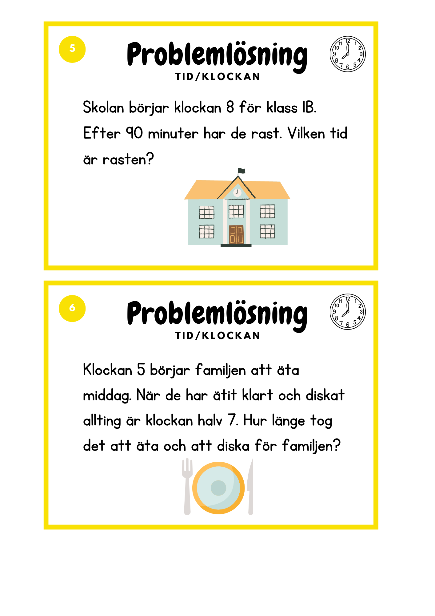 Problemlösning tid/klockan