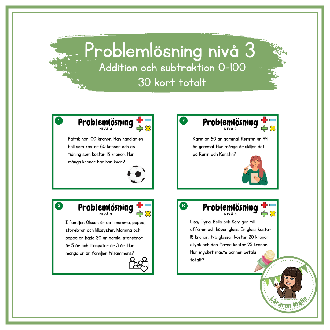 Probleml sning Niv 3 addition Och Subtraktion 0 100 Teach Academy Probleml sning Niv 3 addition Och Subtraktion 0 100 Teach Academy