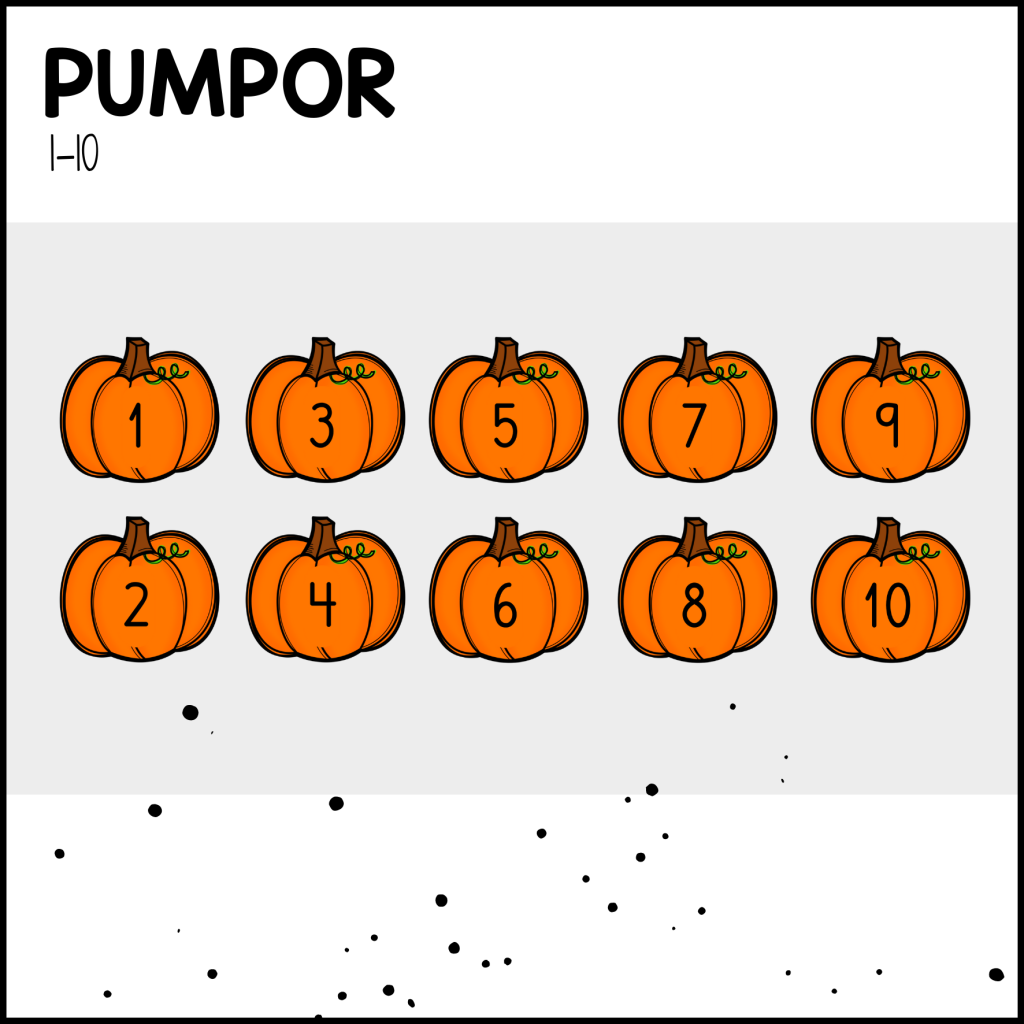 Pumpor med siffrorna 1-10