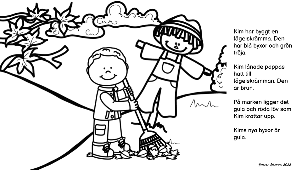 Läs och färglägg - höst