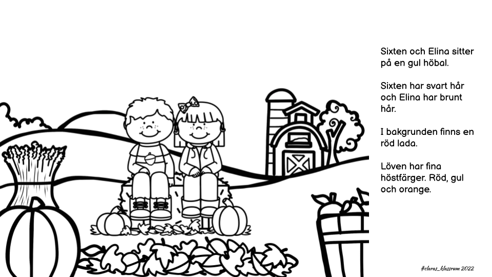 Läs och färglägg - höst