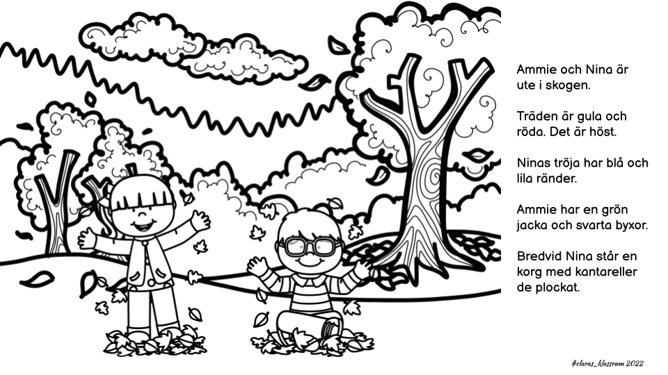 Läs och färglägg - höst