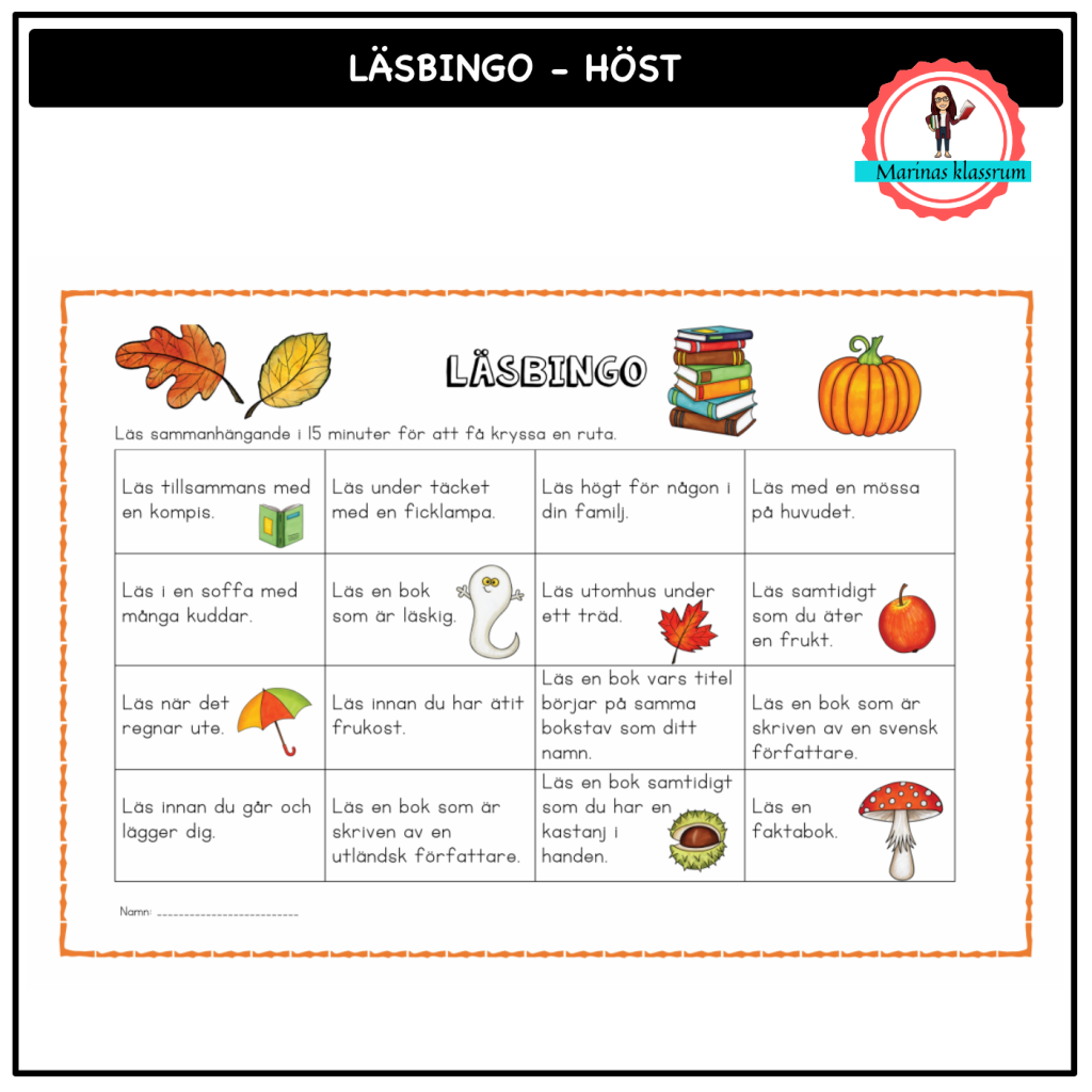 Läsbingo – hösten