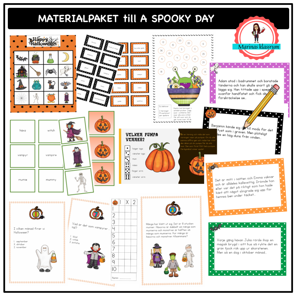 Materialpaket för en temadag – Halloween åk 1 – 3