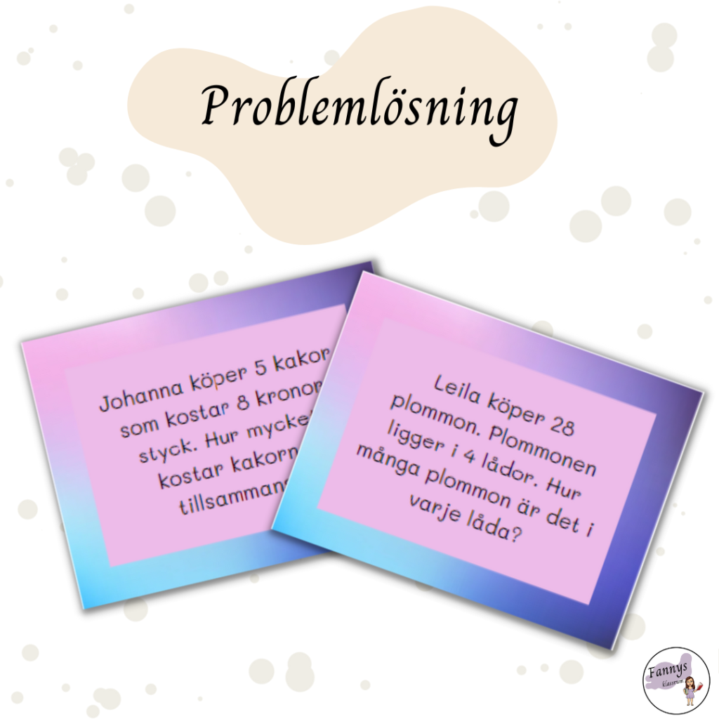 Problemlösningskort multiplikation och division