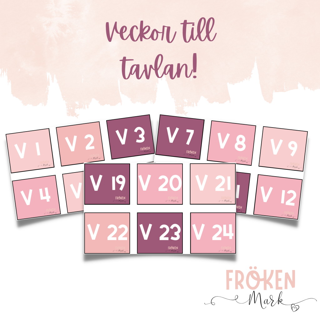 Veckor till tavlan (Rosa och lila toner)