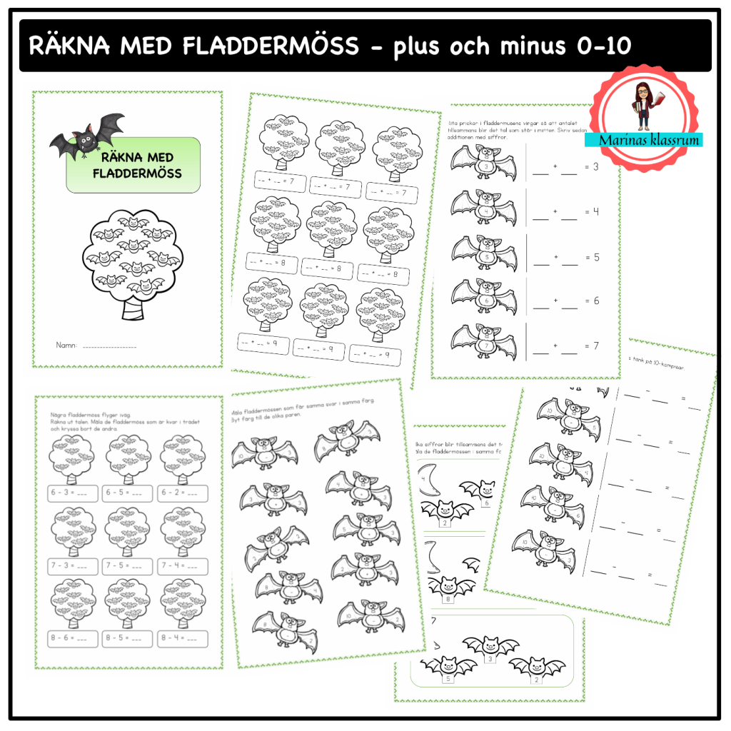 Räkna med fladdermöss – addition och subtraktion 0-10
